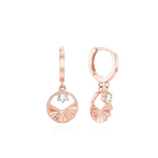 Aloha Shining Star Circle Earrings (Rose Gold)