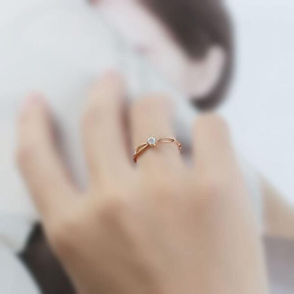 Rainbow moonstone 9K Gold Ring - Image 2